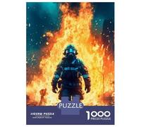 Puzzles for Teenagers 1000 Piece Firefighter Fire Jigsaw Puzzle Brain Teaser Game Presents for Women Christmas Birthday Gifts 70x50cm/1000pcs