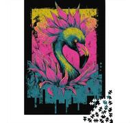 Puzzles for Teenagers 1000 Piece Flamingo Art Print Poster Puzzles for Adults Brain Teaser Game Improve Memory Fun Activities at Home 52x38cm/1000pcs