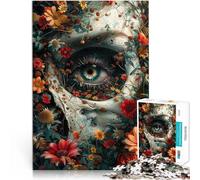 Puzzles for teenagers 1000 Piece Floral Skeleton Skull Stressabbau-Spielzeug Geeignet für die Schreibtischdekoration38x26cm