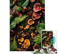 Puzzles for Teenagers 1000 Piece Forest Floor with Mushrooms And Leaves Adult Jigsaw Puzzle Fun Games Enhance Memory Unique Birthday And Xmas Gifts (Size 50x75cm)