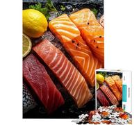 Puzzles for Teenagers 1000 Piece Fresh Seafood Assortment on Ice Puzzle for Adults Brain Teaser Game Wall Decoration Christmas Birthday Gifts (Size 50x75cm)