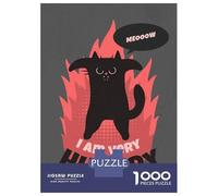 Puzzles for Teenagers 1000 Piece Funny I Am Hungry Cat Puzzles for Adults Brain Teaser Game Improve Memory Fun Activities at Home 52x38cm/1000pcs