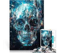 Puzzles for teenagers 1000 Piece Futuristic Skull Art Learning Educational Toy 38x52cm A Work of Art for Age 14