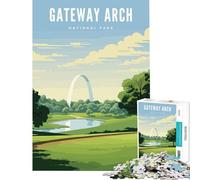 Puzzles for Teenagers 1000 Piece Gateway Arch National Park Learning Educational Toys Family Game for The Whole for Women Men (Size 38x26cm)