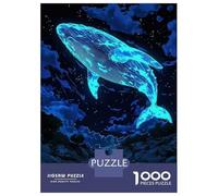Puzzles for Teenagers 1000 Piece Glowing Whale Above Water, Boy Watching Puzzles for Adults Toy Wall Decor Analysis And Logic Challenging Game Gifts 52x38cm/1000pcs
