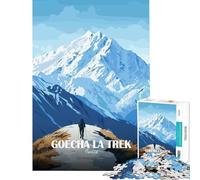 Puzzles for Teenagers 1000 Piece Goechala Trek India Mountain Landscape Learning Educational Toys Family Game for The Whole for Women Men (Size 75x50cm)