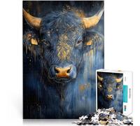 Puzzles for teenagers 1000 Piece Golden Bull Portrait Animal Brain Teaser For 26x38cm Enhance love between couples for Age 14+