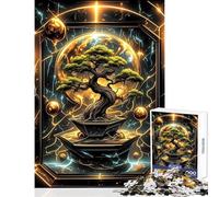 Puzzles for Teenagers 1000 Piece Golden Kintsugi Bonsai Jigsaw Puzzles 1000 Practical Game Gifts for Women Men Precision Cutting (50x75cm)