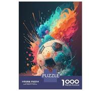 Puzzles for Teenagers 1000 Piece Graffiti Soccer Explosion Abstract Colorful Football Wall Art Vibrant Street Art Soccer Ball For... Puzzles for Adults Brain Teaser Game Improve Memory Fun Activitie
