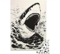 Puzzles for Teenagers 1000 Piece Great White Shark Art Print-9 Puzzles for Adults Brain Teaser Game Improve Memory Fun Activities at Home 70x50cm/1000pcs