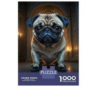 Puzzles for Teenagers 1000 Piece Grumpy Pug in A Grand Hall Jigsaw Puzzle Brain Teaser Game Presents for Women Christmas Birthday Gifts 52x38cm/1000pcs