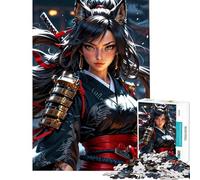 Puzzles for Teenagers 1000 Piece Guardian of The Blade︰ Fierce Samurai Fox Help The Brain Exercise Difficult Hard Family Game Suitable for People Aged 14 And Above (38x26cm)