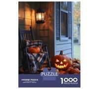 Puzzles for Teenagers 1000 Piece Halloween Porch Scene Jigsaw Puzzle Brain Teaser Game Presents for Women Christmas Birthday Gifts 38x26cm/1000pcs