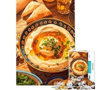 Puzzles for Teenagers 1000 Piece Hummus And Pita Bread Still Life Educational Games Learning Educational Toys Great Gifts And Toys Learning Educational (size 38x26cm)