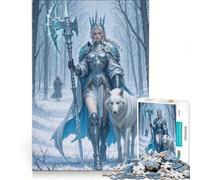 Puzzles for Teenagers 1000 Piece Ice Queen with Wolf in Winter, Relaxing Games, Difficult Challenge, Artists Collection, Fine Art (38x52cm)