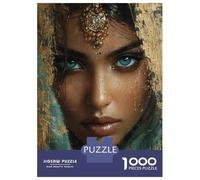 Puzzles for Teenagers 1000 Piece Indian Woman Gold Makeup Jigsaw for Adults Brain Teaser Game Analysis And Logic Challenging Game Gifts 52x38cm/1000pcs