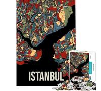Puzzles for Teenagers 1000 Piece Istanbul Earthtone Turkey City Map Art Educational Games Learning Educational Toys Great Gifts And Toys Learning Educational (size 38x52cm)