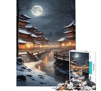 Puzzles for Teenagers 1000 Piece Japan Winter Landscape Relax Games Learning Educational Toys Secret Santa Gifts Precision Cutting (Size 38x26cm)