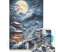 Puzzles for Teenagers 1000 Piece Japan Winter Landscape, Relaxing Games, Difficult Challenge, Artists Collection, Fine Art (38x52cm)