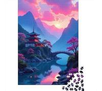 Puzzles for Teenagers 1000 Piece Japanese Garden Sunset-3 Jigsaw for Adults Brain Teaser Game Analysis And Logic Challenging Game Gifts 70x50cm/1000pcs