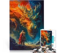 Puzzles for teenagers 1000 Piece Knight vs Dragon für Lernspiel-Herausforderungsspielzeug Geburtstagsgeschenk38x26cm