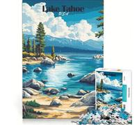 Puzzles for Teenagers 1000 Piece Lake Tahoe Landscape Educational Game Difficult Hard Artists' Collection Fine Arts 38x26cm
