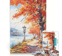Puzzles for Teenagers 1000 Piece Lakeside Autumn Light Educational Game Difficult Hard Artists' Collection Fine Arts 38x26cm
