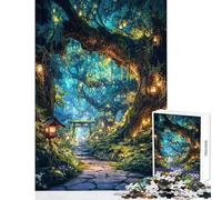 Puzzles for Teenagers 1000 Piece Lantern Path of The Spirit Grove Fun Interactive Family Experience Wonderful Holiday Giftsing Choice (38X26cm)