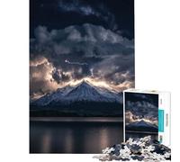 Puzzles for Teenagers 1000 Piece Lightning Storm Over Mountain Learning Educational Toys Family Game for The Whole for Women Men (Size 38x26cm)