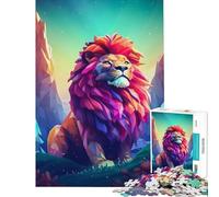 Puzzles for Teenagers 1000 Piece Lion Vector d in The Wild Help The Brain Exercise Difficult Hard Family Game Suitable for People Aged 14 And Above (38x52cm)