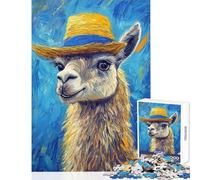 Puzzles for Teenagers 1000 Piece Llama in A Hat - Educational Game Analysis And Logic Home Decoration Toys Unique Gifts for Birthday And Christmas (38X52cm)