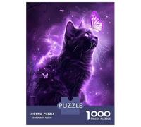 Puzzles for Teenagers 1000 Piece Magic Cat with Butterfly Puzzles for Adults Toy Wall Decor Analysis And Logic Challenging Game Gifts 52x38cm/1000pcs