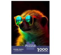 Puzzles for Teenagers 1000 Piece Meerkat Sunglasses Jigsaw Puzzle Brain Teaser Game Presents for Women Christmas Birthday Gifts 38x26cm/1000pcs