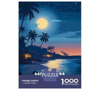 Puzzles for Teenagers 1000 Piece Monrovia, Liberia Beach at Night Jigsaw Puzzle Brain Teaser Game Presents for Women Christmas Birthday Gifts 70x50cm/1000pcs