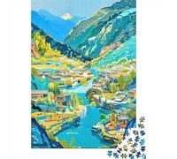 Puzzles for Teenagers 1000 Piece Mountain Village Paradise Puzzles for Adults Brain Teaser Game Improve Memory Fun Activities at Home 38x26cm/1000pcs