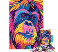 Puzzles for Teenagers 1000 Piece Orangutan Abstract Flat Help The Brain Exercise Difficult Hard Family Game Suitable for People Aged 14 And Above (38x26cm)