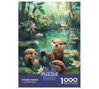 Puzzles for Teenagers 1000 Piece Otter Familys River Joy Puzzles for Adults Toy Wall Decor Analysis And Logic Challenging Game Gifts 70x50cm/1000pcs