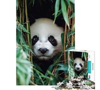 Puzzles for Teenagers 1000 Piece Panda Peering through Bamboo Forest Educational Challenge But Fun And Humorous Relaxing Games for 14+ Puzzle Game Offered (38x26cm)