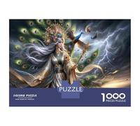 Puzzles for Teenagers 1000 Piece Peacock Goddess Fantasy Art Print Jigsaws for Adults Toy Wall Decor Perfect Decoration Unique Birthday And Xmas Gifts 38x26cm/1000pcs