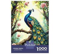 Puzzles for Teenagers 1000 Piece Peacock Wall Art Print-2 Jigsaws for Adults Toy Wall Decor Perfect Decoration Unique Birthday And Xmas Gifts 52x38cm/1000pcs