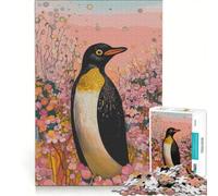 Puzzles for Teenagers 1000 Piece Penguin in Autumn Bloom, Educational Game, Difficult Hard, Artists' Collection, Fine Arts 50x75cm