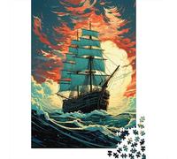 Puzzles for Teenagers 1000 Piece Pirate Ship Adventure-1 Jigsaws for Adults DIY Toys Staycation Kill Time Fun at Home Activities, 38x26cm/1000pcs