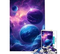 Puzzles for Teenagers 1000 Piece Planets with Nebula on Background Help The Brain Exercise Difficult Hard Family Game Suitable for People Aged 14 And Above (38x52cm)