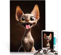 Puzzles for teenagers 1000 Piece Playful Sphynx Cat Brain intelligence challenge addictive toys Birthday Present, Gifts, Wall Art 26x38cm