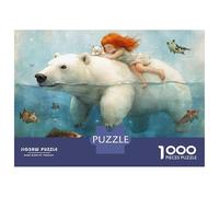 Puzzles for Teenagers 1000 Piece Polar Bear Fantasy Art Print Jigsaw Puzzle Relaxing Games Difficult Challenge Fun Activities at Home 52x38cm/1000pcs