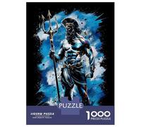 Puzzles for Teenagers 1000 Piece Poseidon Gr od Art Mythology Jigsaw Puzzle Brain Teaser Game Presents for Women Christmas Birthday Gifts 38x26cm/1000pcs