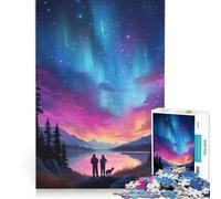 Puzzles for Teenagers 1000 Piece Rainbow Aurora Over Lake Educational Game Difficult Hard Artists' Collection Fine Arts 50x75cm