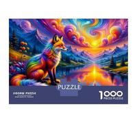 Puzzles for Teenagers 1000 Piece Rainbow Fox Fantasy Landscape Puzzles for Adults Brain Teaser Game Improve Memory Fun Activities at Home 70x50cm/1000pcs