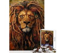 Puzzles for Teenagers 1000 Piece Rastafari Lion Jamaica Educational Game Analysis And Logic Home Decoration Toys Unique Gifts for Birthday And Christmas (38X52cm)