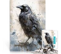 Puzzles for teenagers 1000 Piece Raven Crow Stressabbau Schwierige Herausforderung Geeignet für die Schreibtischdekoration38x26cm